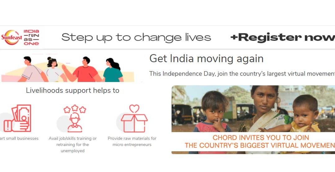 CHORD joins hands with  GiveIndia’s Sunfeast India Run As One: India’s Biggest virtual Movement