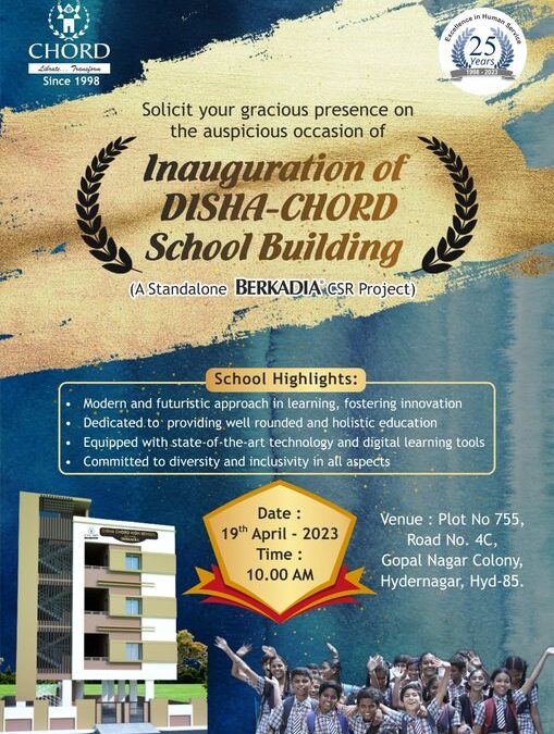 Grand opening of our brand new state-of-the-art school building for DISHA-CHORD School!